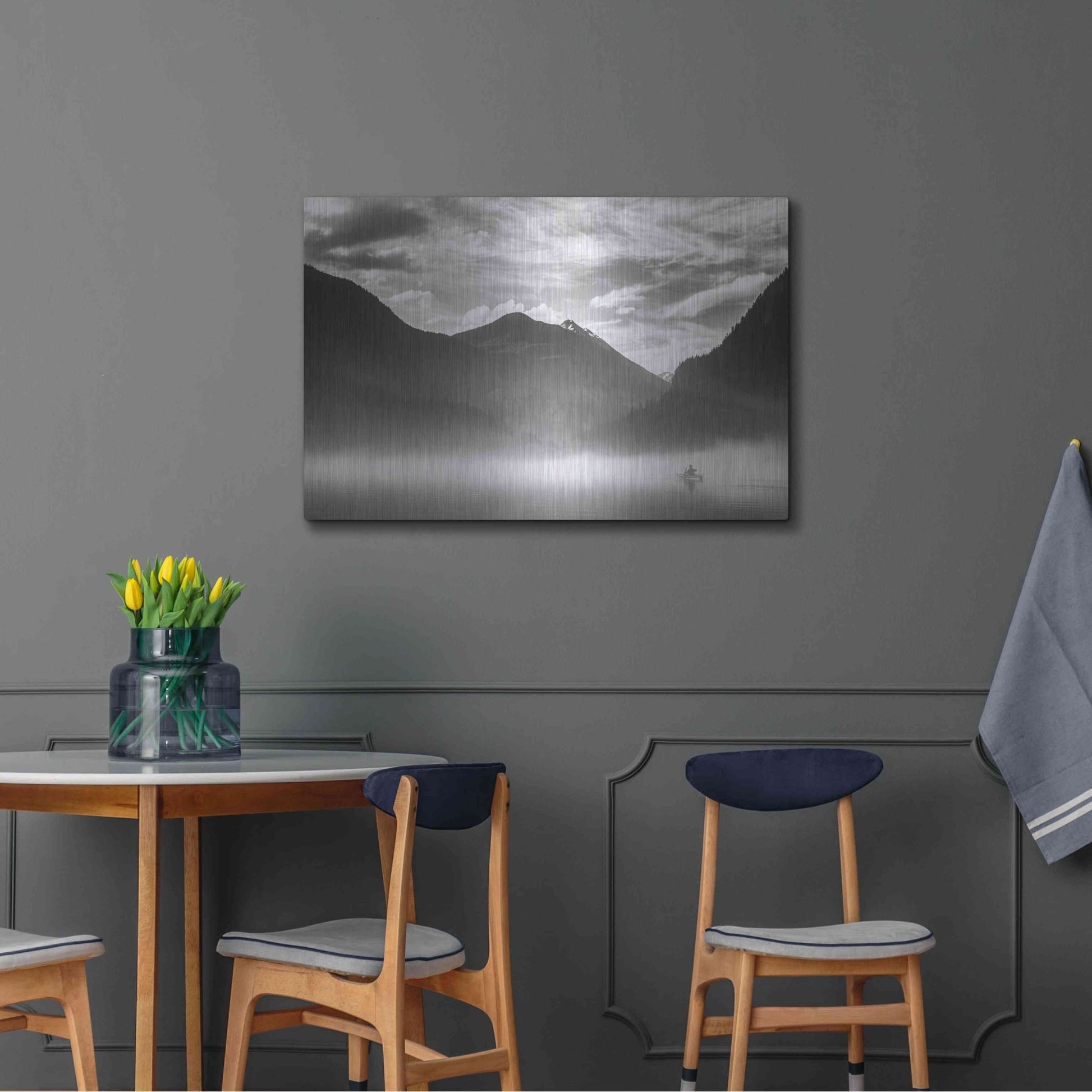 Luxe Metal Art  'Paddling Into The Mist Ii'  by Don Schwartz, Metal Wall Art,36x24