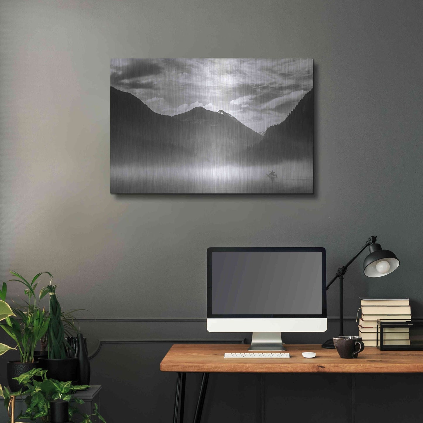 Luxe Metal Art  'Paddling Into The Mist Ii'  by Don Schwartz, Metal Wall Art,36x24