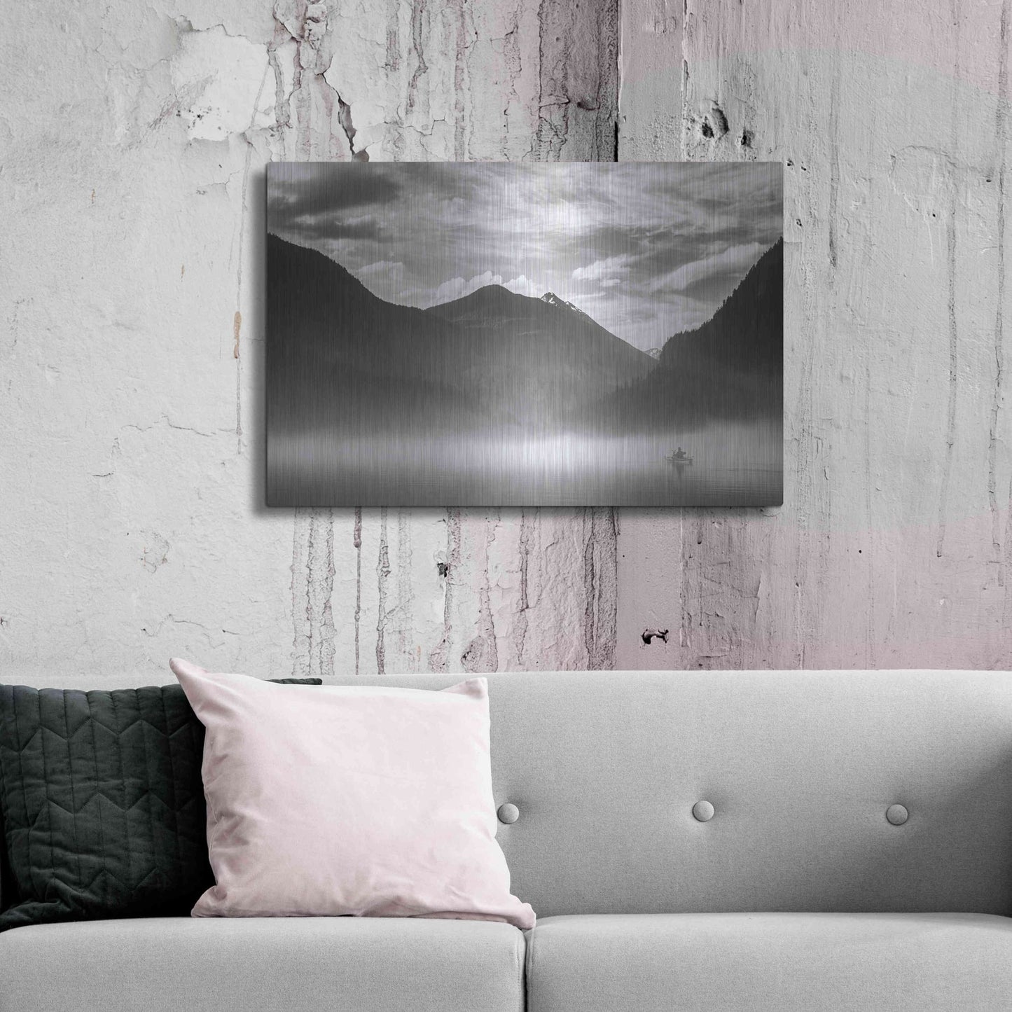 Luxe Metal Art  'Paddling Into The Mist Ii'  by Don Schwartz, Metal Wall Art,36x24