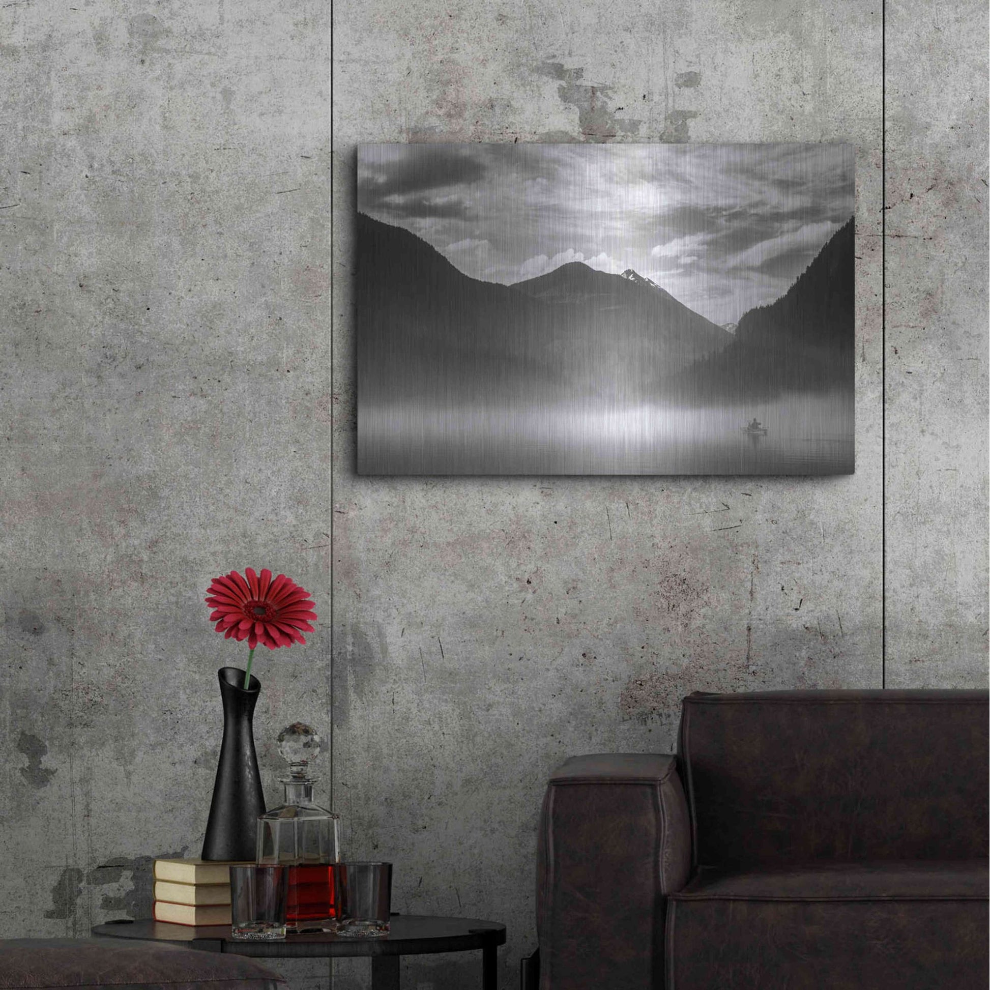 Luxe Metal Art  'Paddling Into The Mist Ii'  by Don Schwartz, Metal Wall Art,36x24