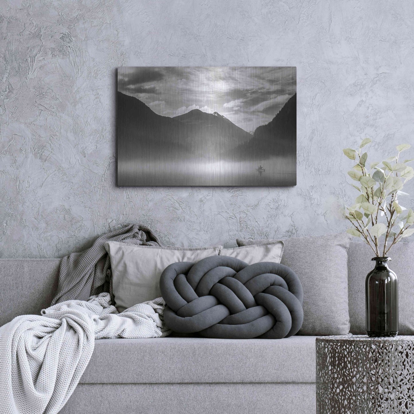 Luxe Metal Art  'Paddling Into The Mist Ii'  by Don Schwartz, Metal Wall Art,36x24