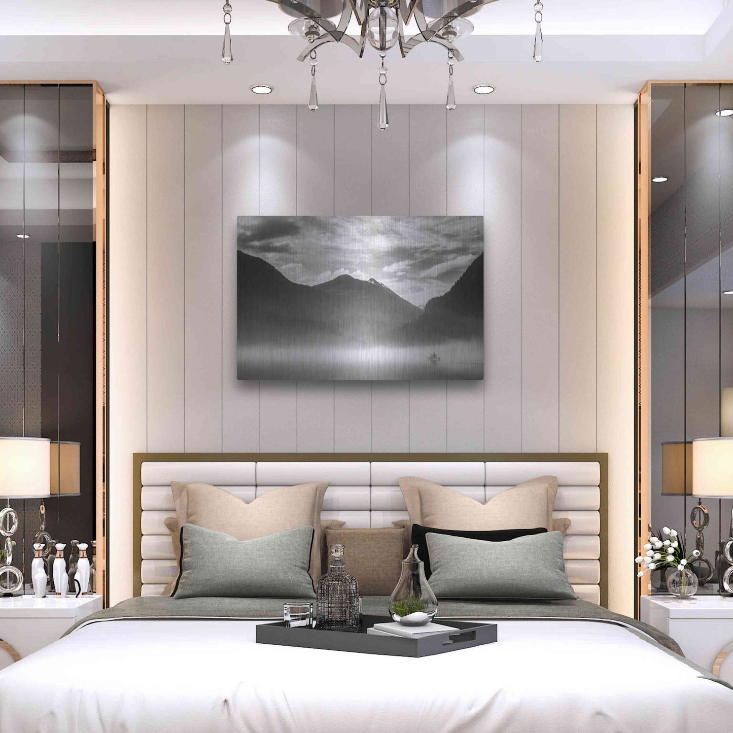 Luxe Metal Art  'Paddling Into The Mist Ii'  by Don Schwartz, Metal Wall Art,36x24