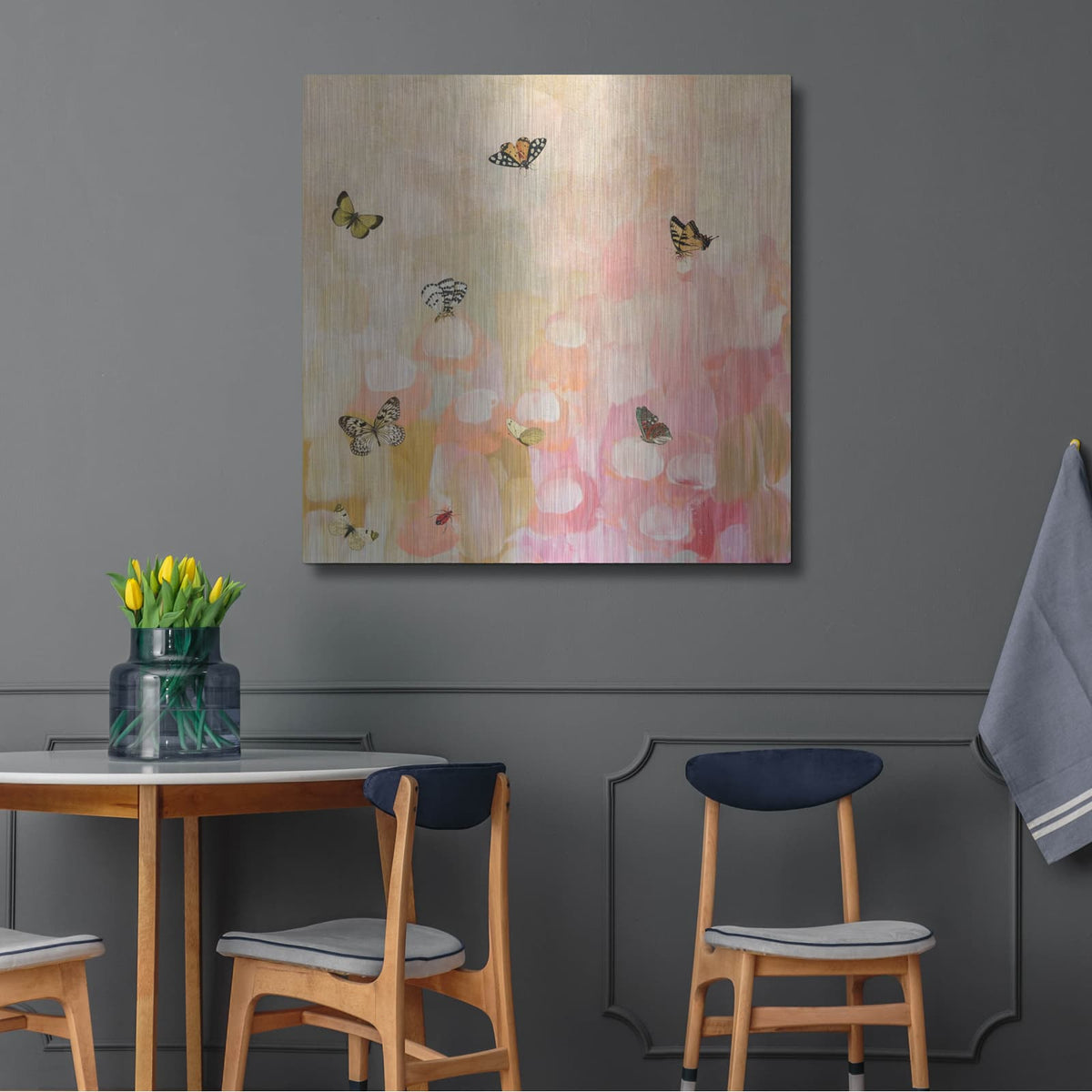 'Butterfly by 7' by Karen Smith – Metal Wall Art, 36x36 room view
