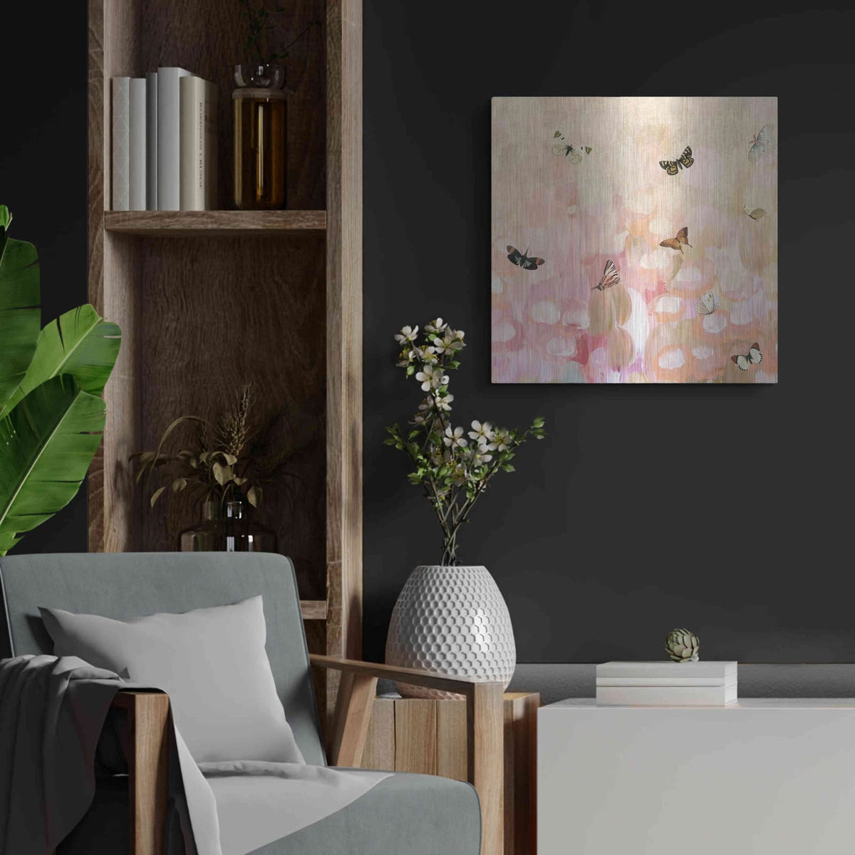'Butterfly by 8' by Karen Smith – Metal Wall Art, 24x24 room view