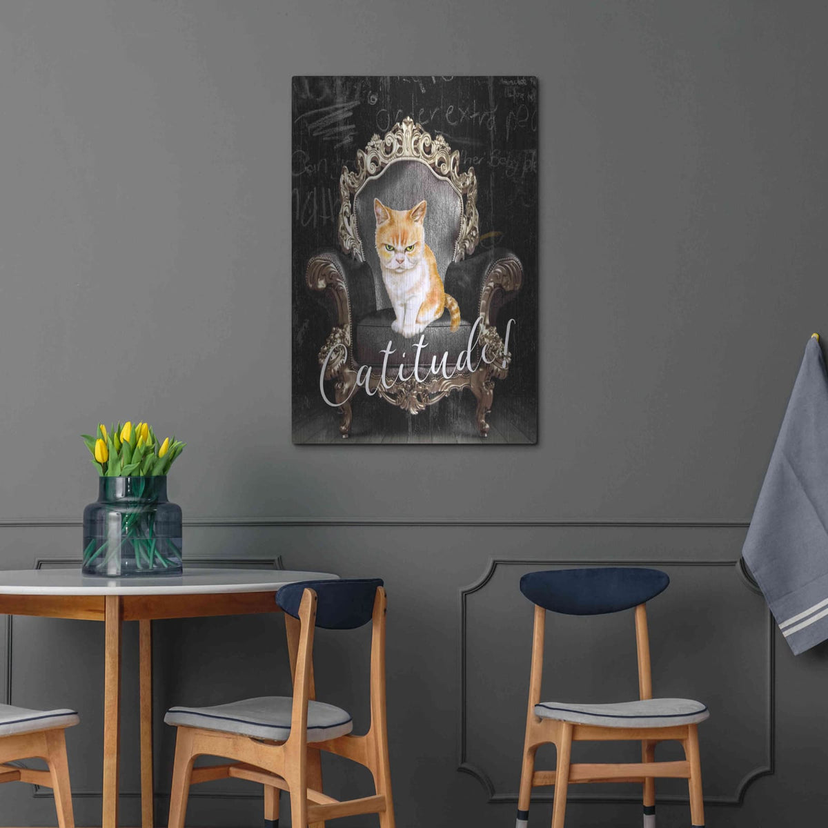 'Catitude' by Karen Smith – Metal Wall Art, 24x36 room view