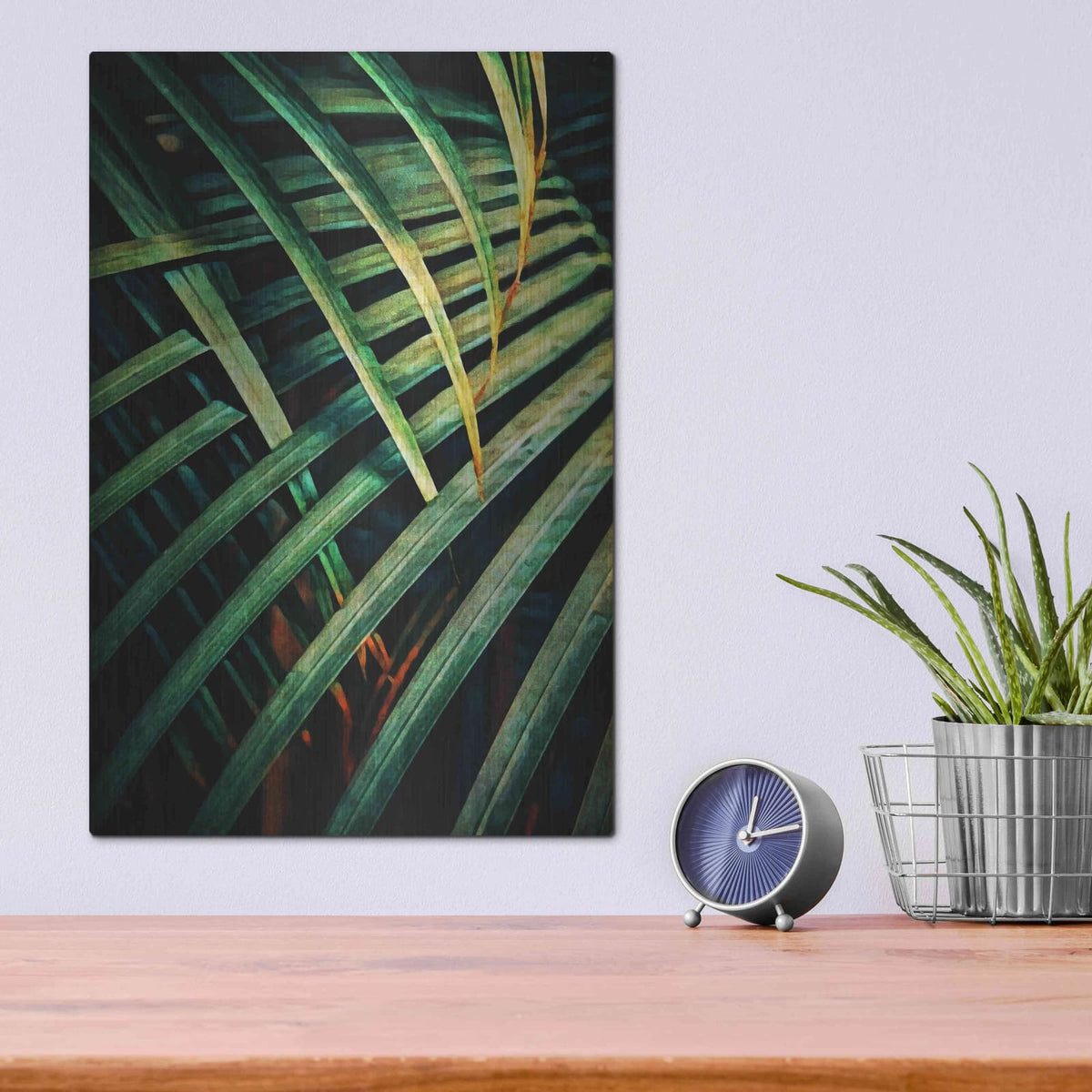 'Beauty Amongst Palms 1' by Ashley Aldridge – Metal Wall Art, 12x16 room view