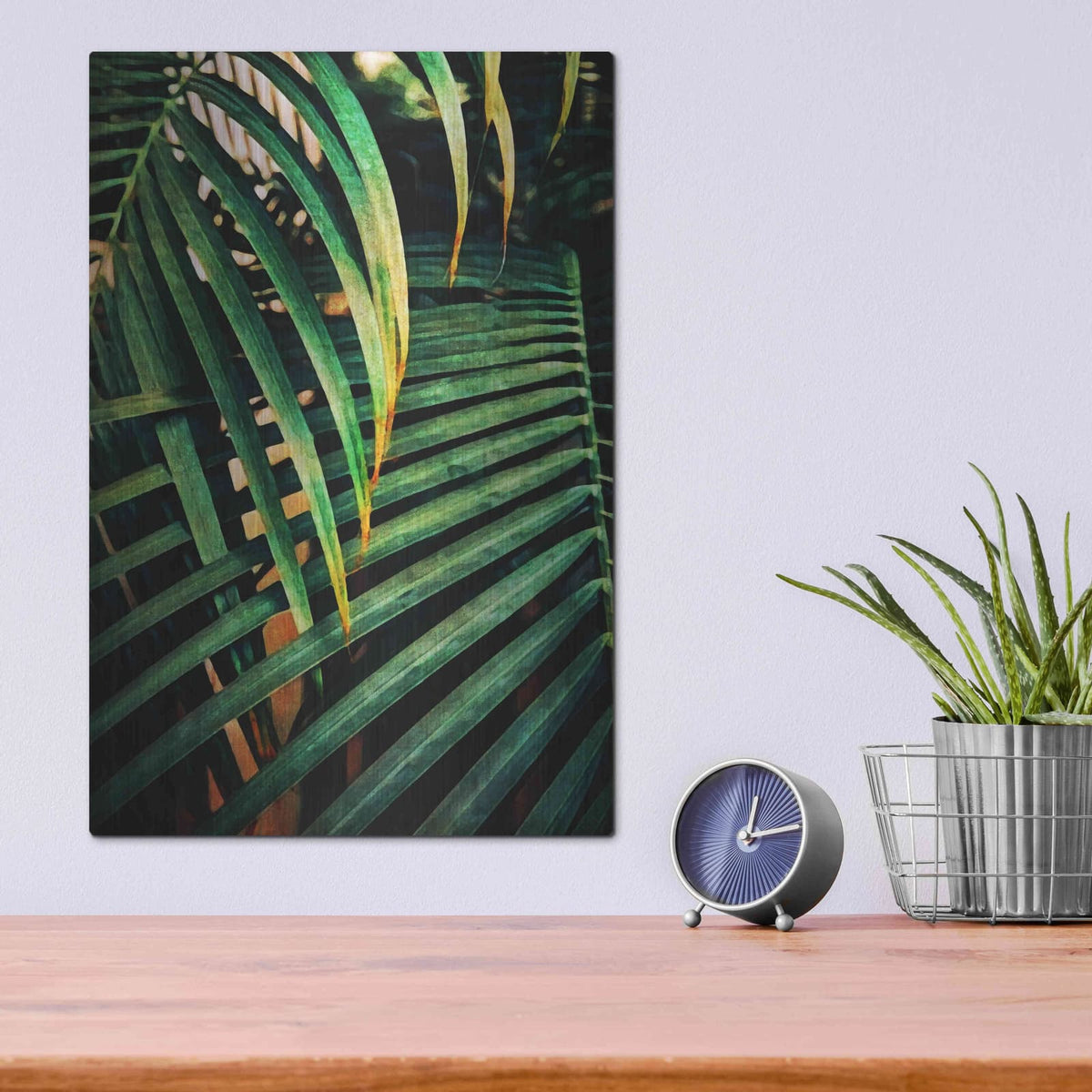 'Beauty Amongst Palms 3' by Ashley Aldridge – Metal Wall Art, 12x16 room view