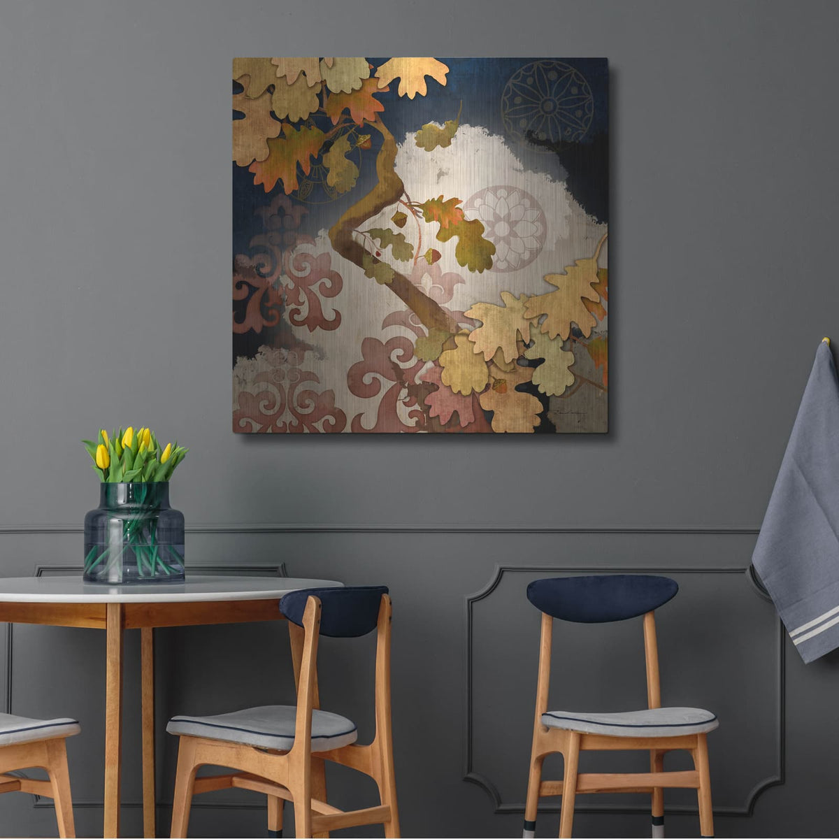 'Clouding Autumn Night' by Evelia Designs – Metal Wall Art, 36x36 room view