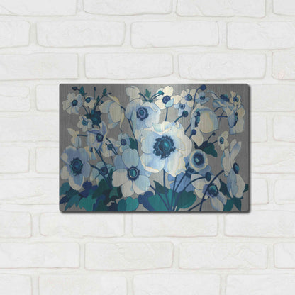 Luxe Metal Art 'Anemones Japonaises I' by Shirley Novak, Metal Wall Art,16x12
