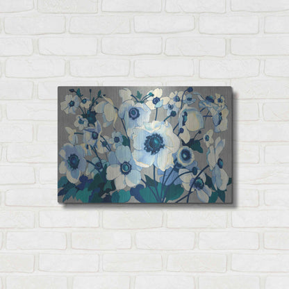 Luxe Metal Art 'Anemones Japonaises I' by Shirley Novak, Metal Wall Art,24x16
