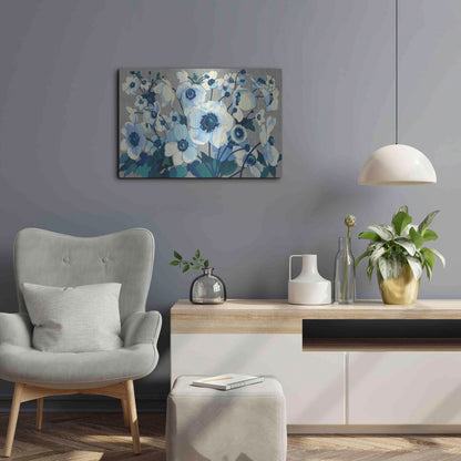 Luxe Metal Art 'Anemones Japonaises I' by Shirley Novak, Metal Wall Art,24x16