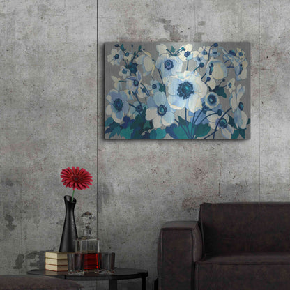 Luxe Metal Art 'Anemones Japonaises I' by Shirley Novak, Metal Wall Art,36x24