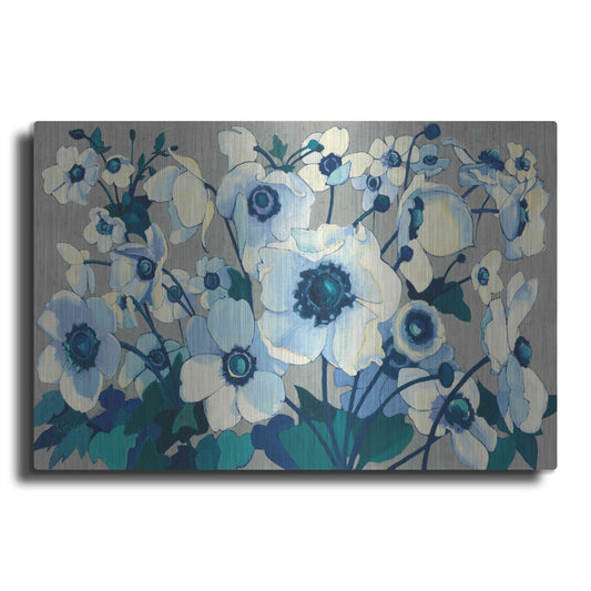 Luxe Metal Art 'Anemones Japonaises I' by Shirley Novak, Metal Wall Art