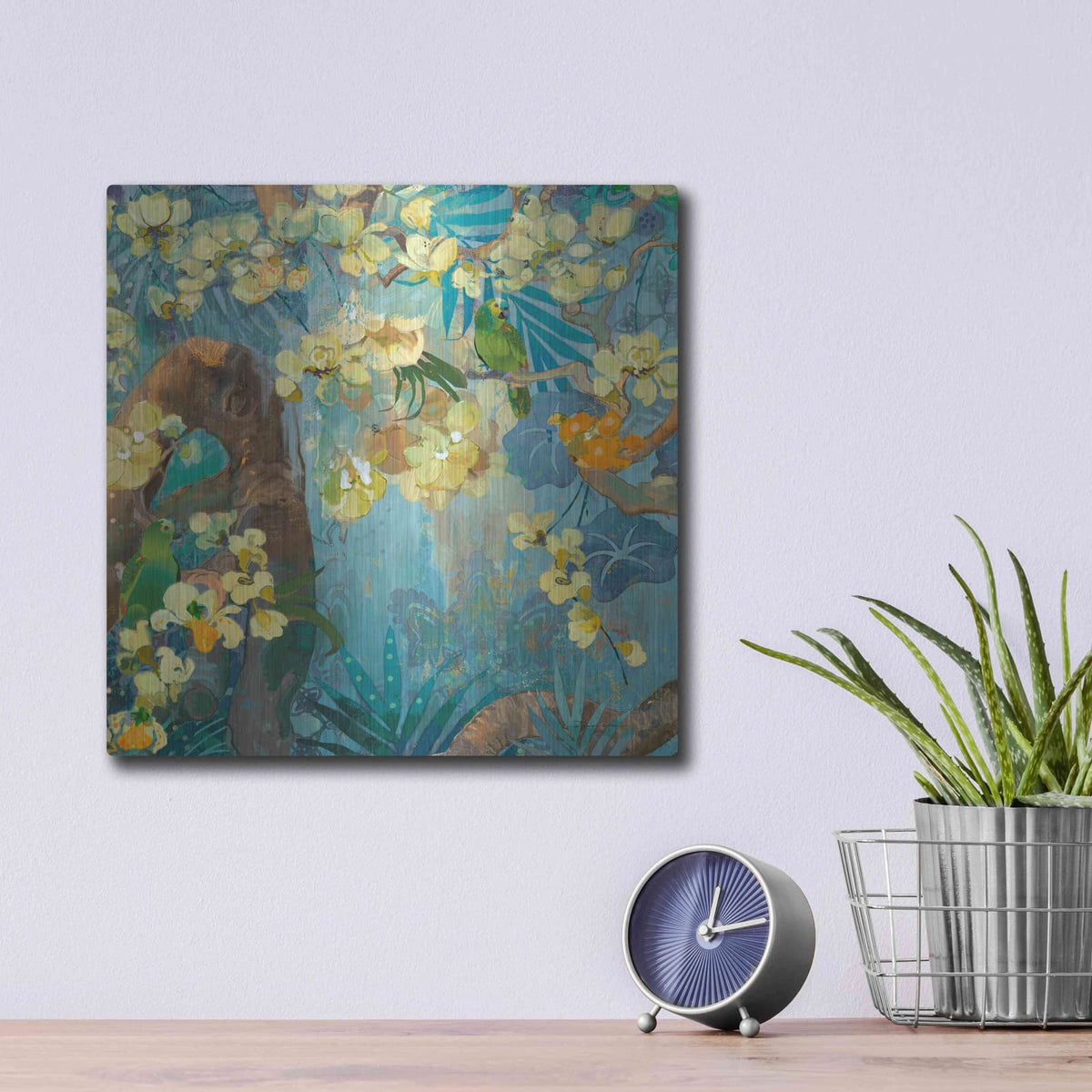 'Jaguar Jungle' by Evelia Designs – Metal Wall Art, 12x12 room view