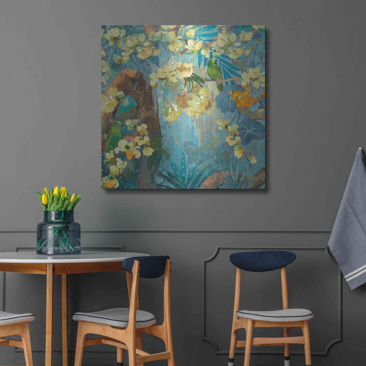 'Jaguar Jungle' by Evelia Designs – Metal Wall Art, 36x36 room view