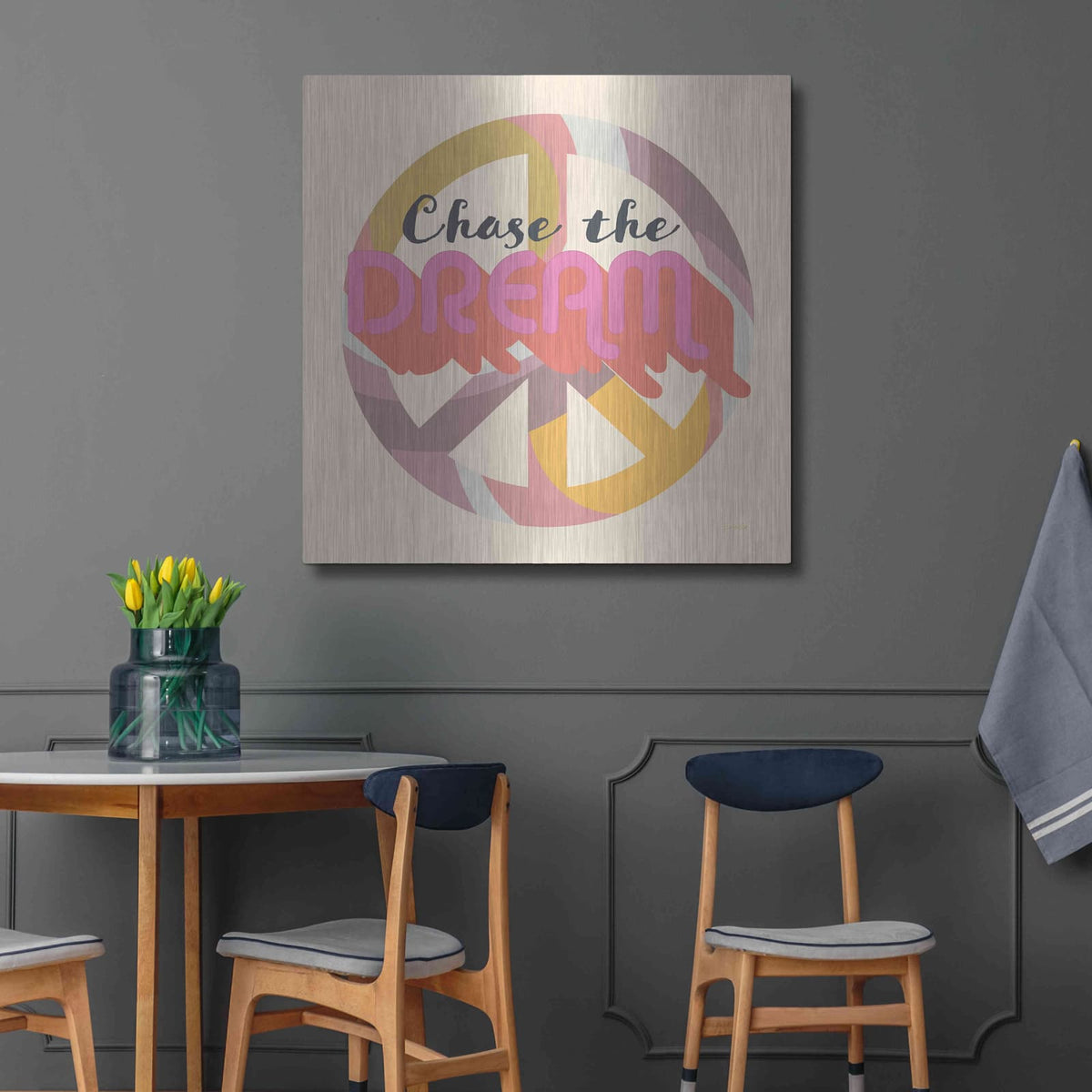 'Chase The Dream' by Evelia Designs – Metal Wall Art, 36x36 room view