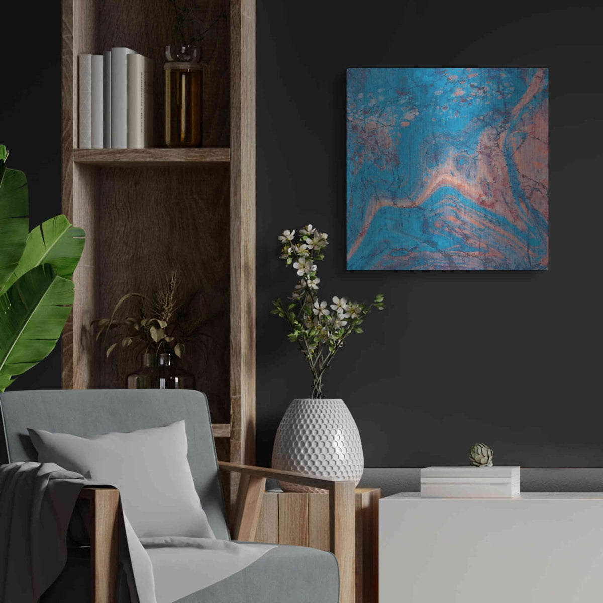 'Craquelure One' by Steve Hunziker – Metal Wall Art, 24x24 room view