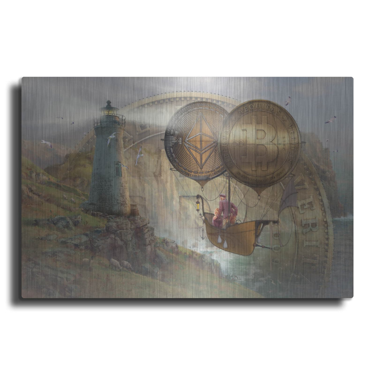 'Bitcoin Deco Two' by Steve Hunziker – Metal Wall Art