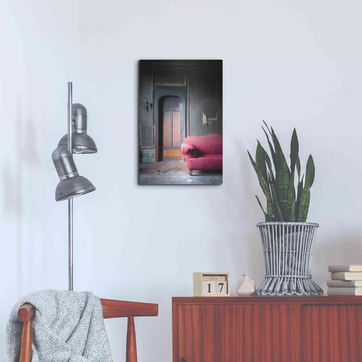 'Burned Bedroom' by Roman Robroek – Metal Wall Art, 16x24 room view