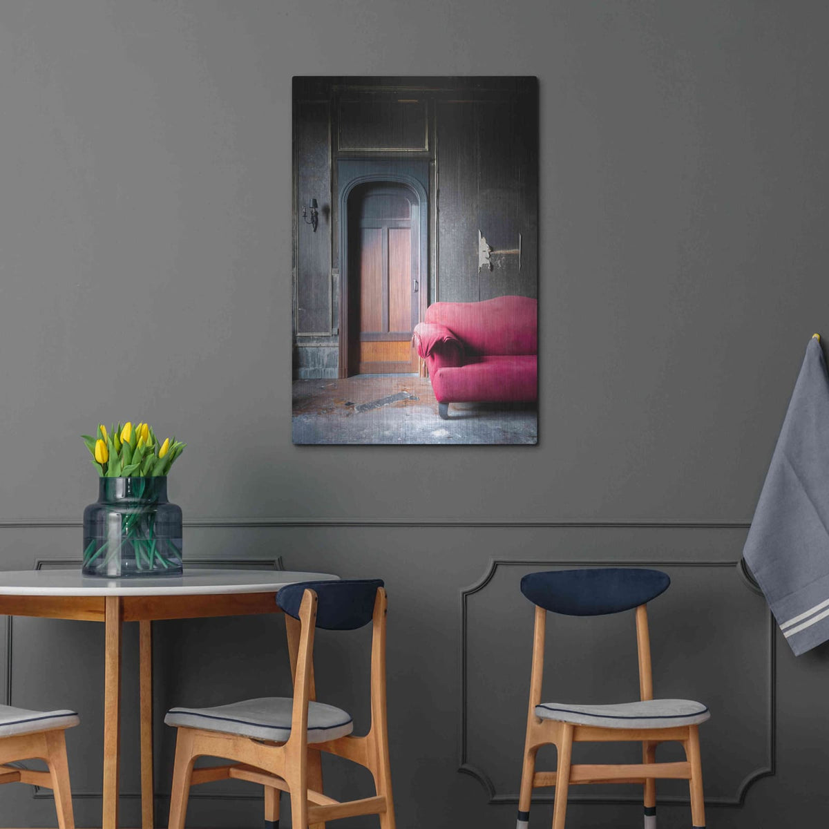 'Burned Bedroom' by Roman Robroek – Metal Wall Art, 24x36 room view