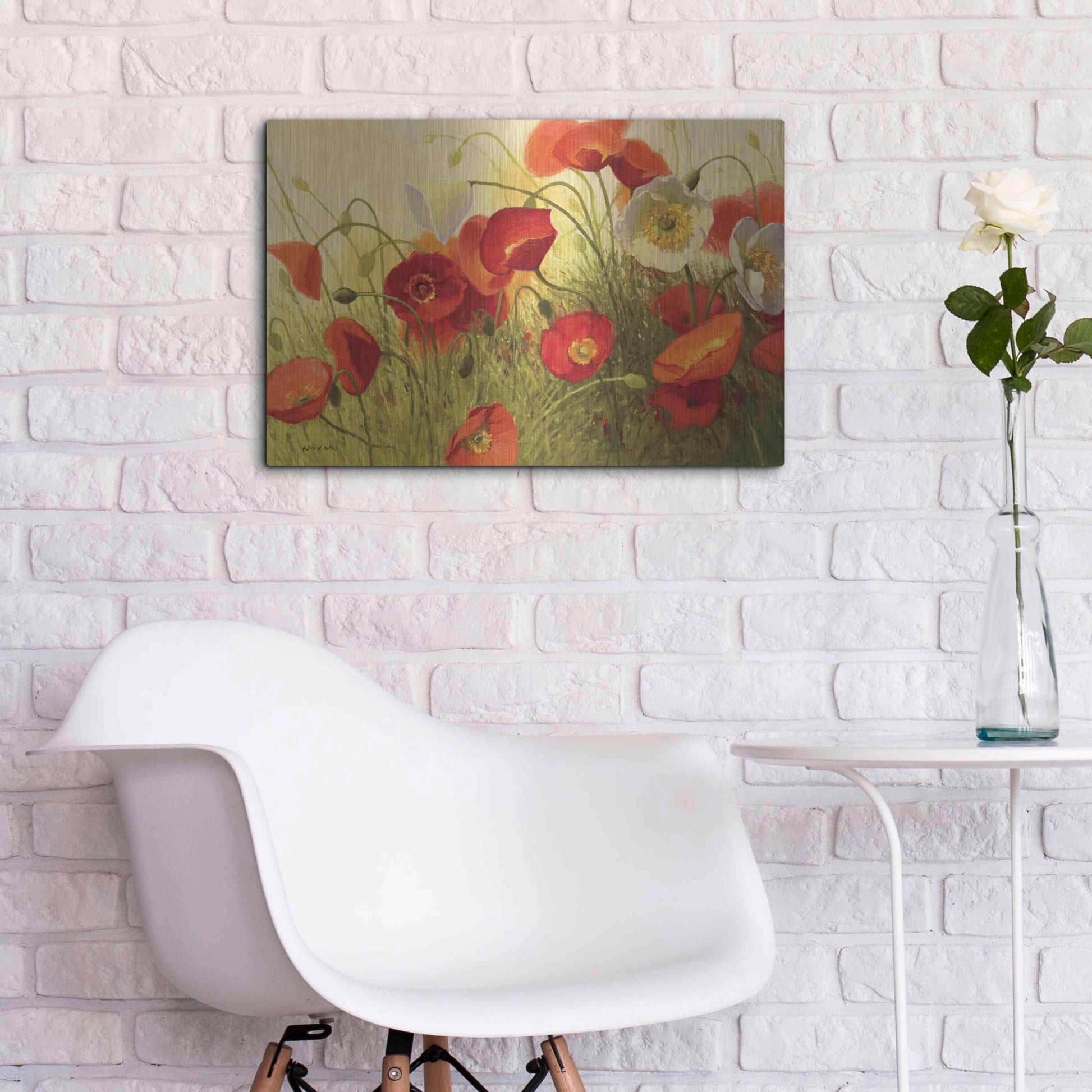 Luxe Metal Art 'Havin a Heat Wave' by Shirley Novak, Metal Wall Art,24x16