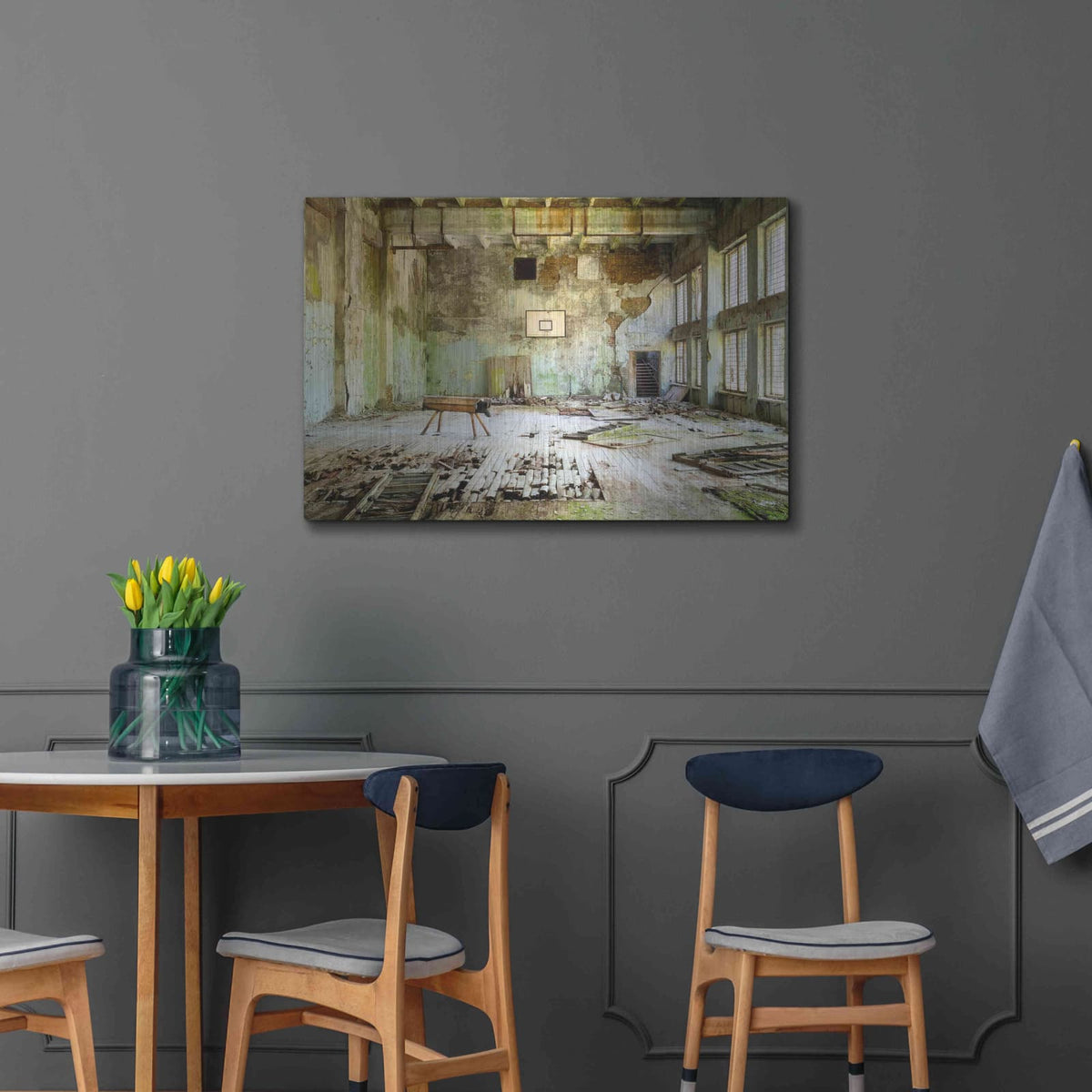 'Old Abandoned Gym' by Roman Robroek – Metal Wall Art, 36x24 room view