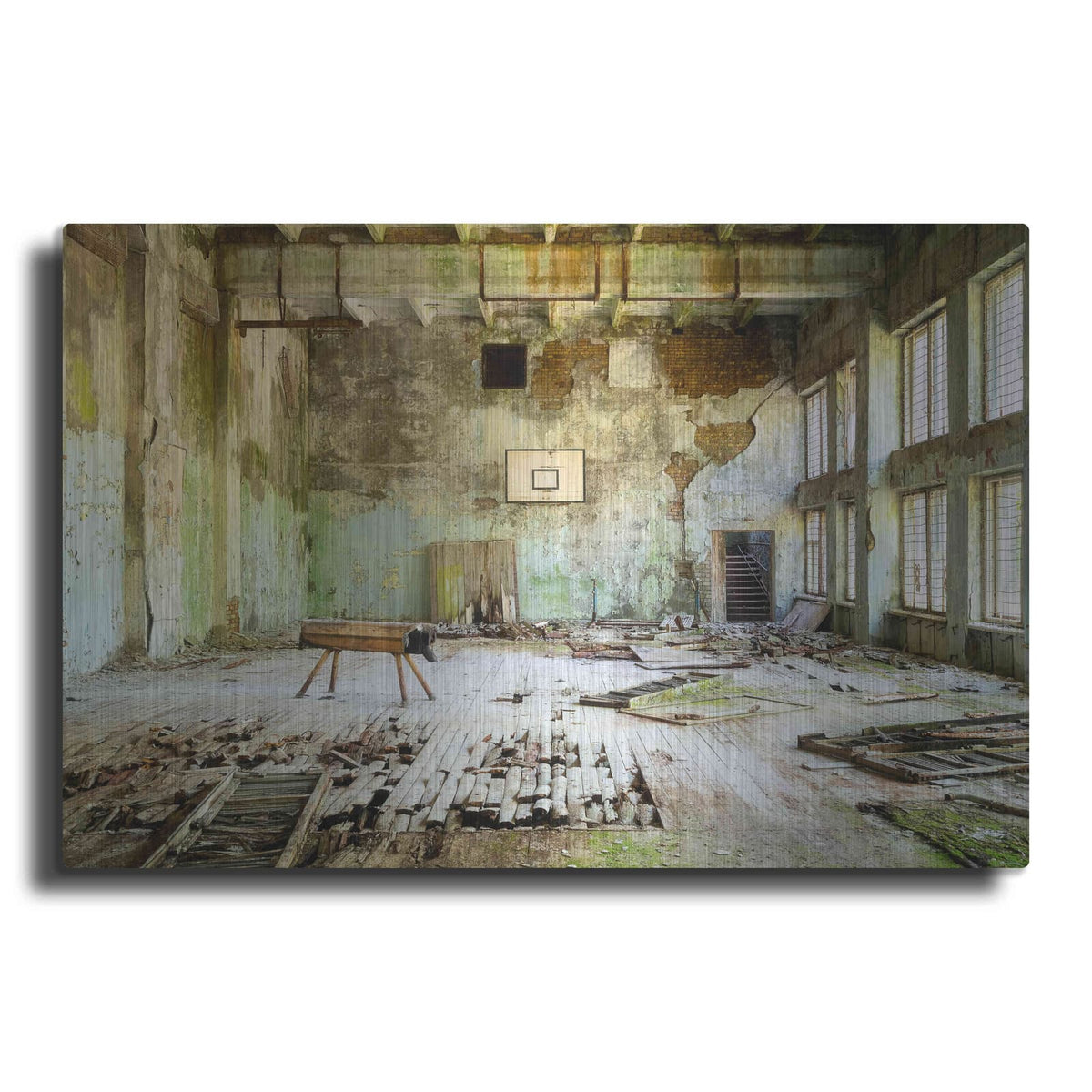 'Old Abandoned Gym' by Roman Robroek – Metal Wall Art