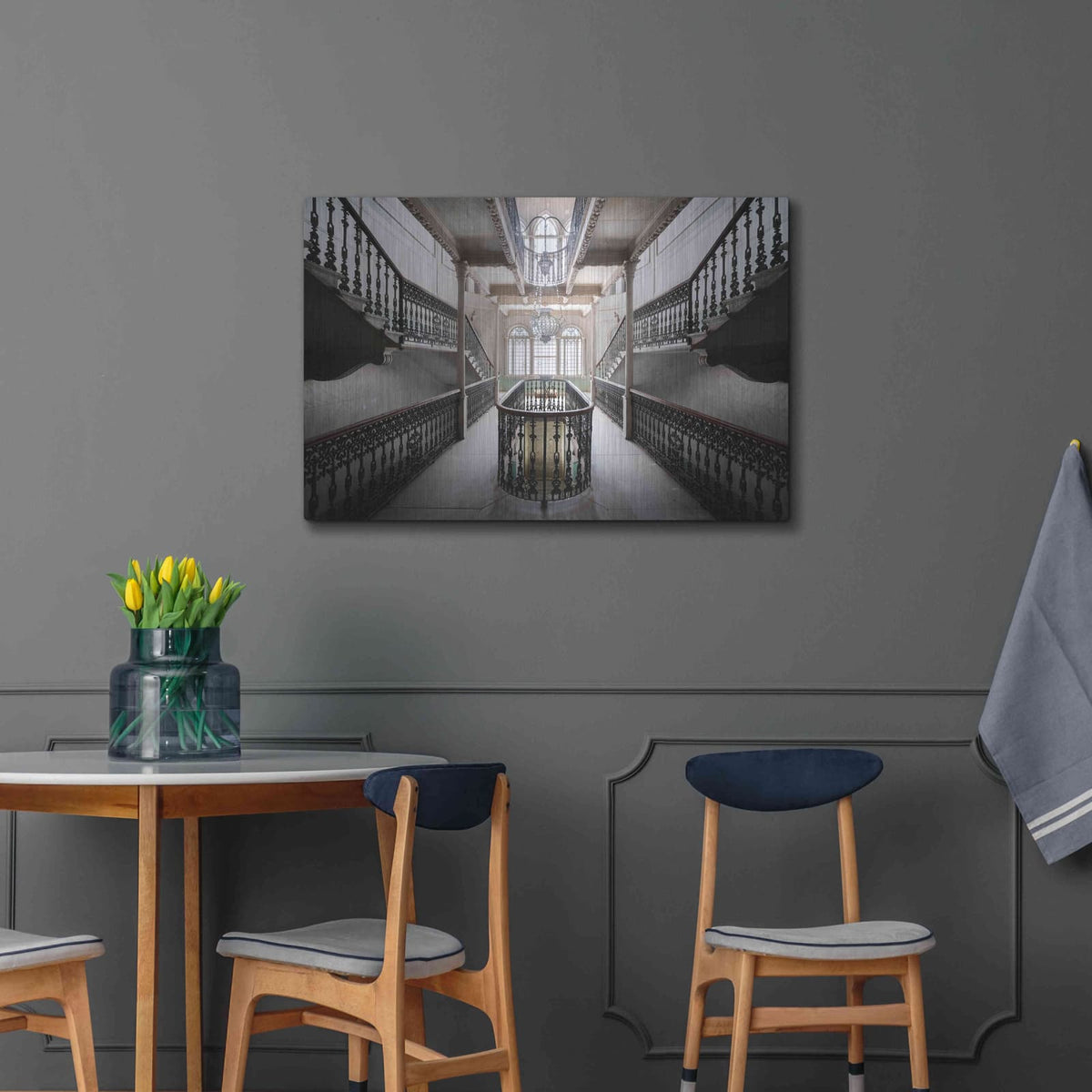 'Elegant Stairs' by Roman Robroek – Metal Wall Art, 36x24 room view