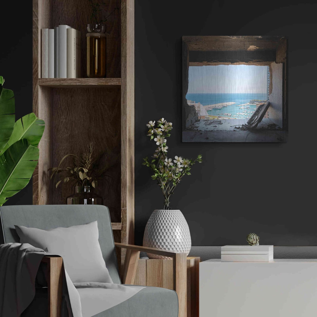 'Broken Sea View' by Roman Robroek – Metal Wall Art, 24x24 room view
