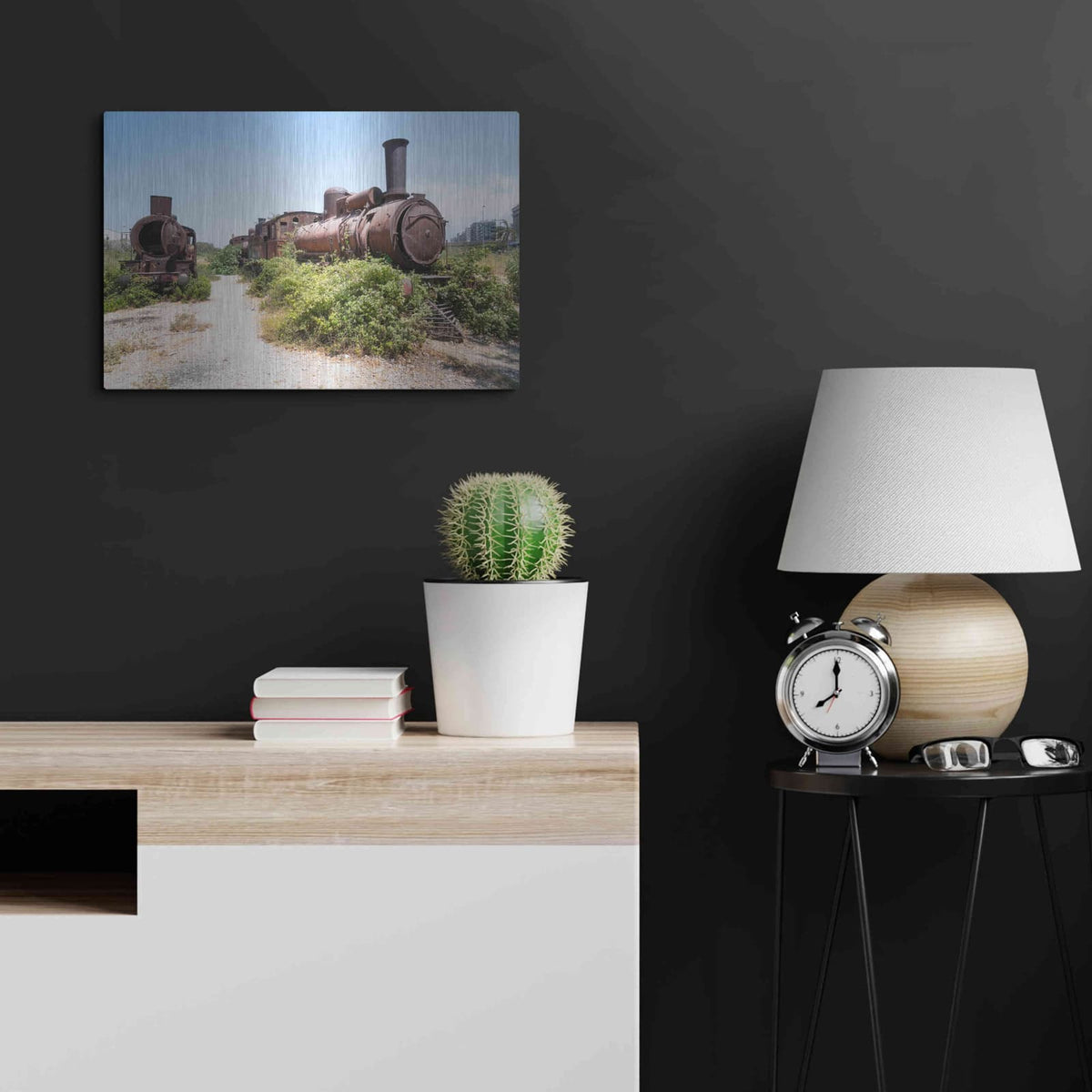'Train Heritage' by Roman Robroek – Metal Wall Art, 24x16 room view