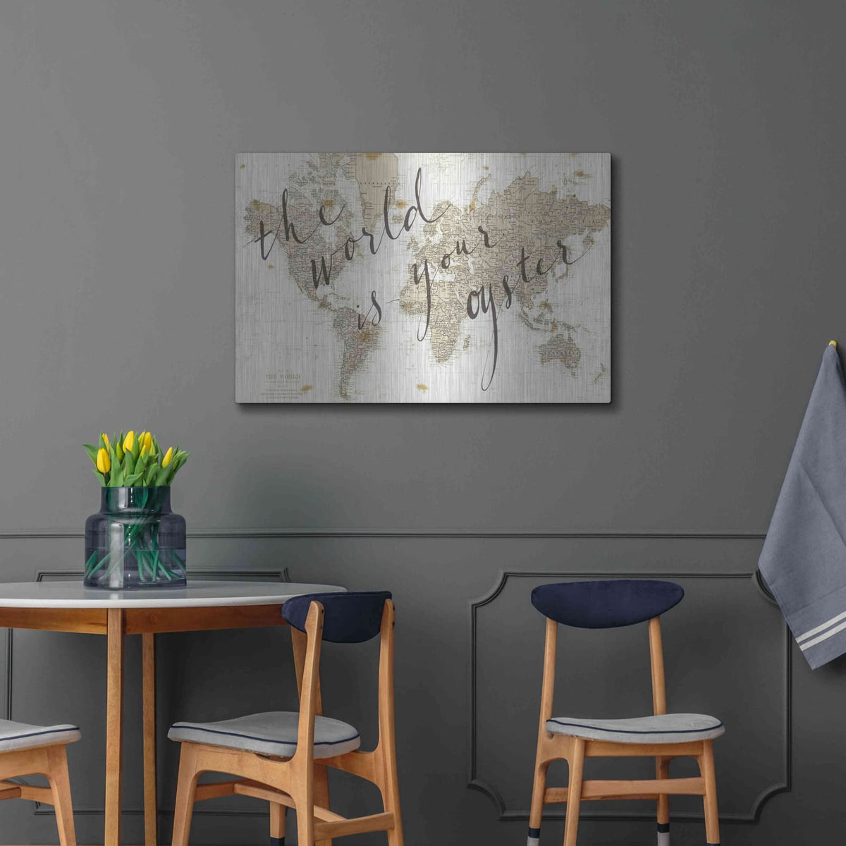 'The World is Your Oyster' by Sara Zieve Miller – Metal Wall Art, 36x24 room view