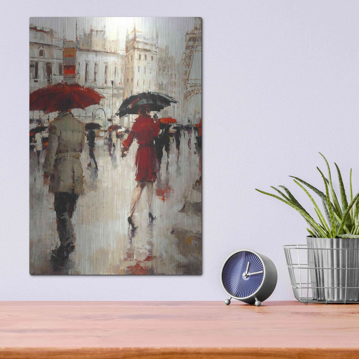 'Parting on a Paris Street' by Lorraine Christie – Metal Wall Art, 12x16 room view