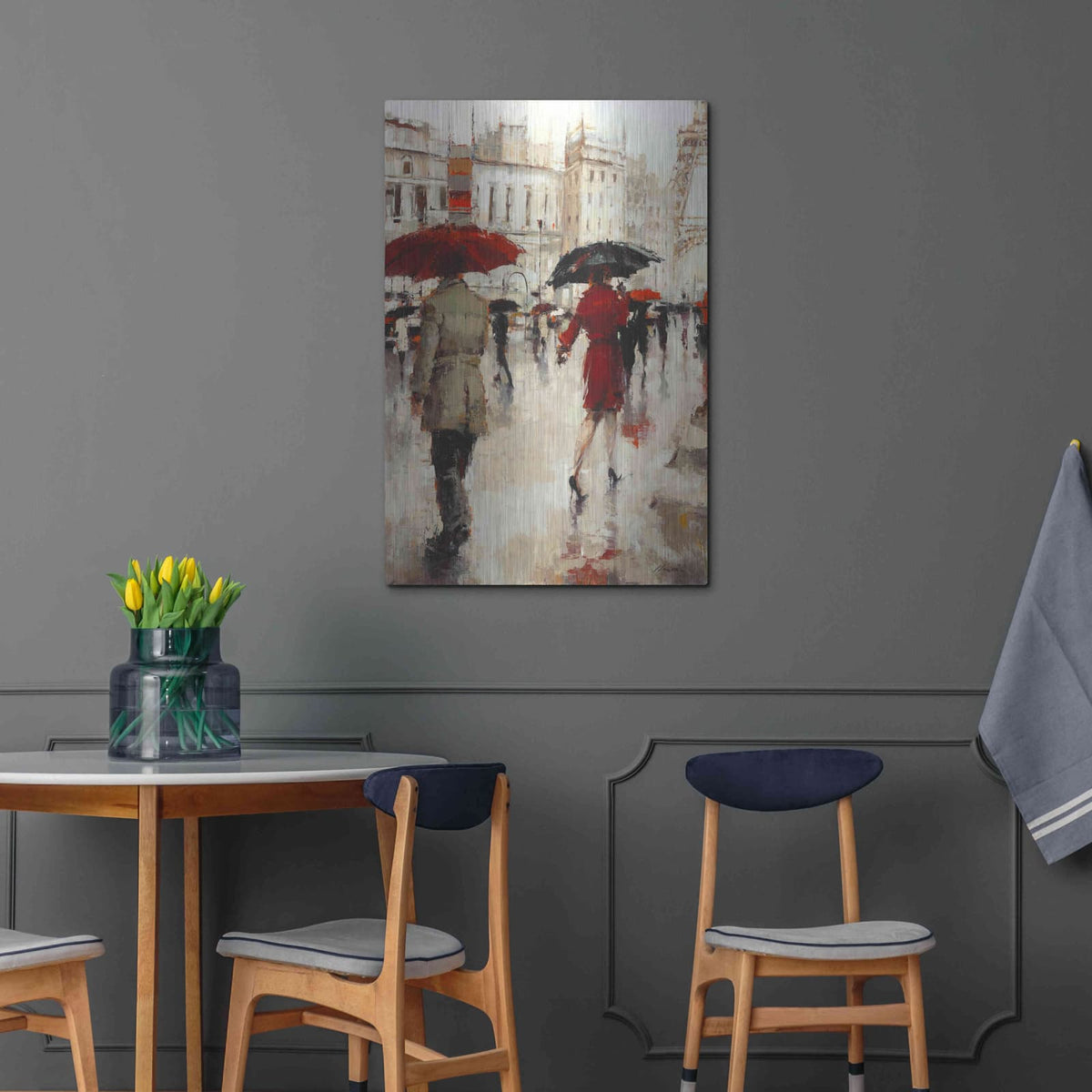 'Parting on a Paris Street' by Lorraine Christie – Metal Wall Art, 24x36 room view