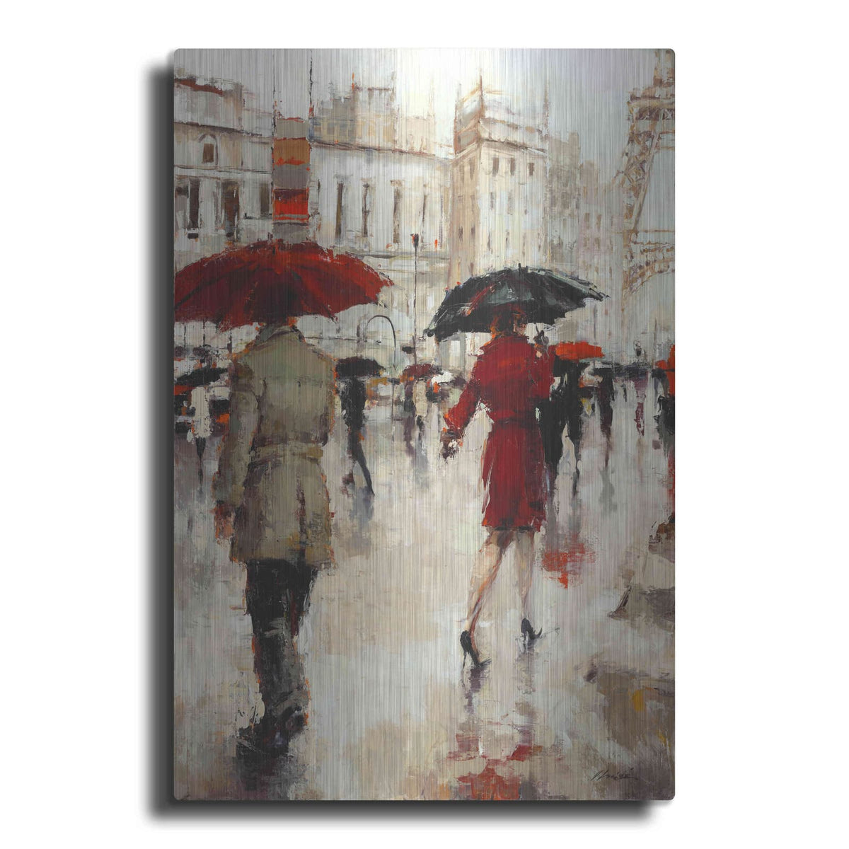 'Parting on a Paris Street' by Lorraine Christie – Metal Wall Art