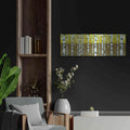 'Birches in Fall' by Michelle Calkins – Metal Wall Art, 36x12 room view