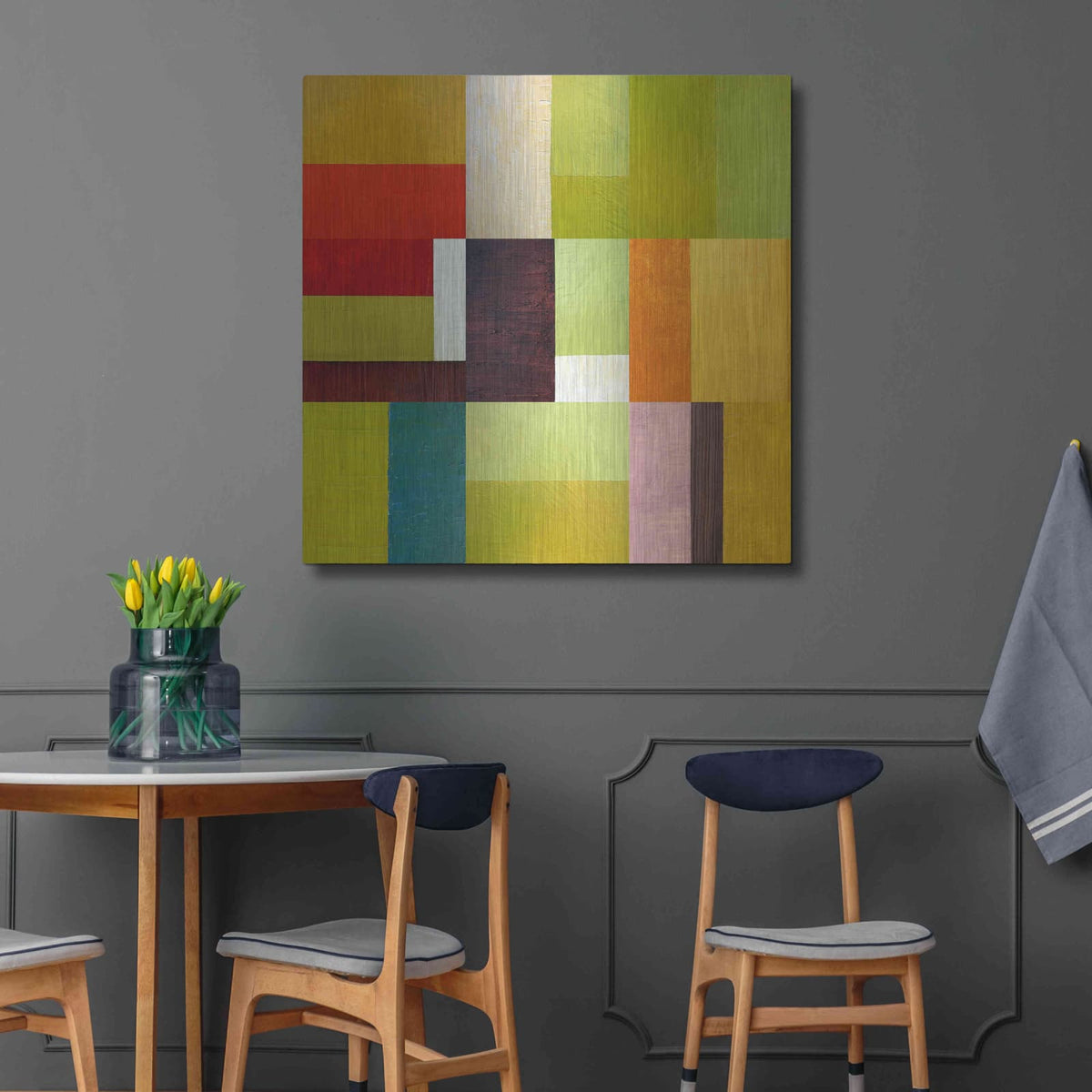 'Color Study Abstract 2' by Michelle Calkins – Metal Wall Art, 36x36 room view