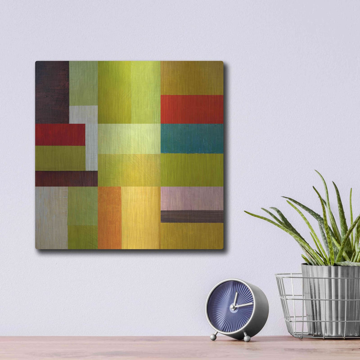 'Color Study Abstract 1' by Michelle Calkins – Metal Wall Art, 12x12 room view
