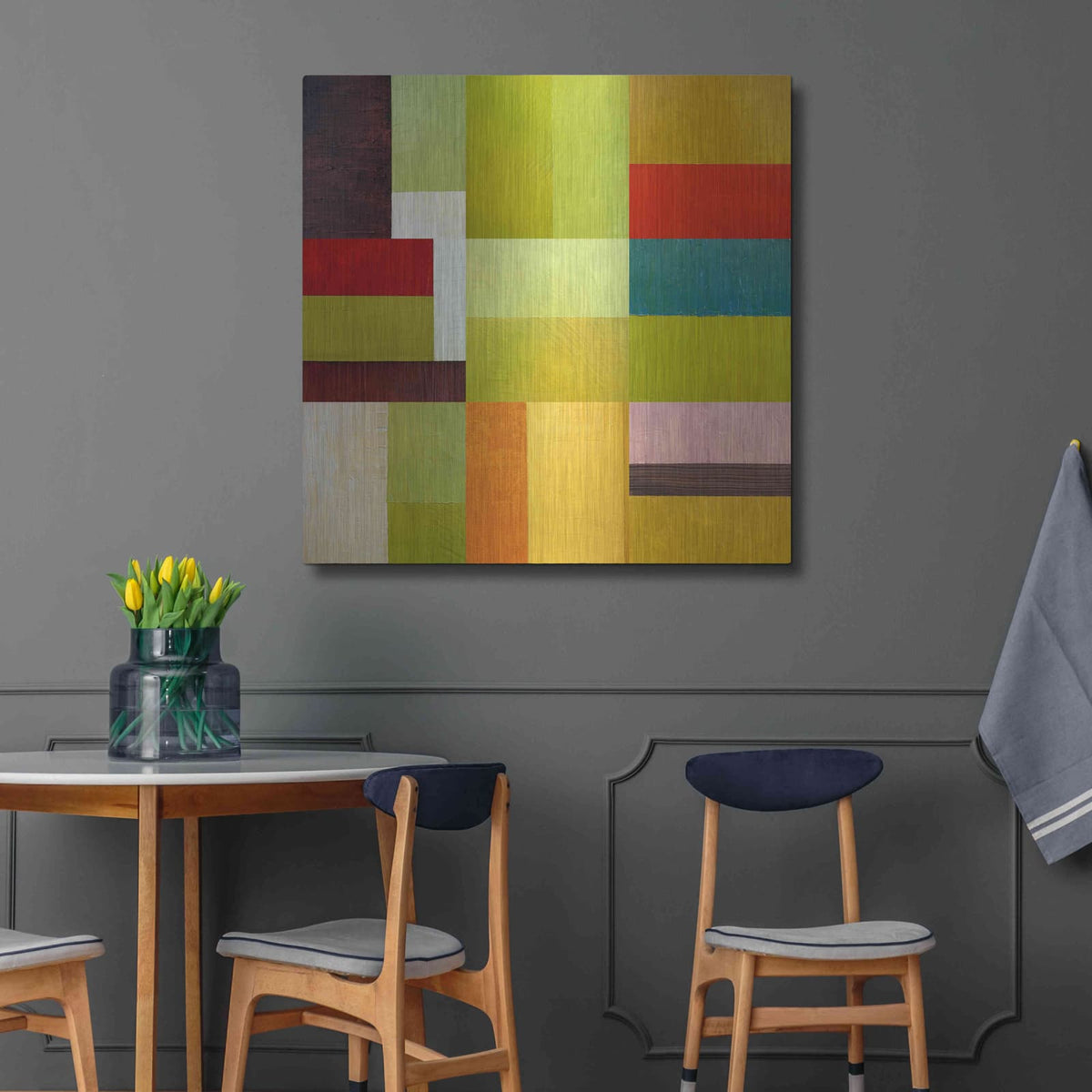 'Color Study Abstract 1' by Michelle Calkins – Metal Wall Art, 36x36 room view