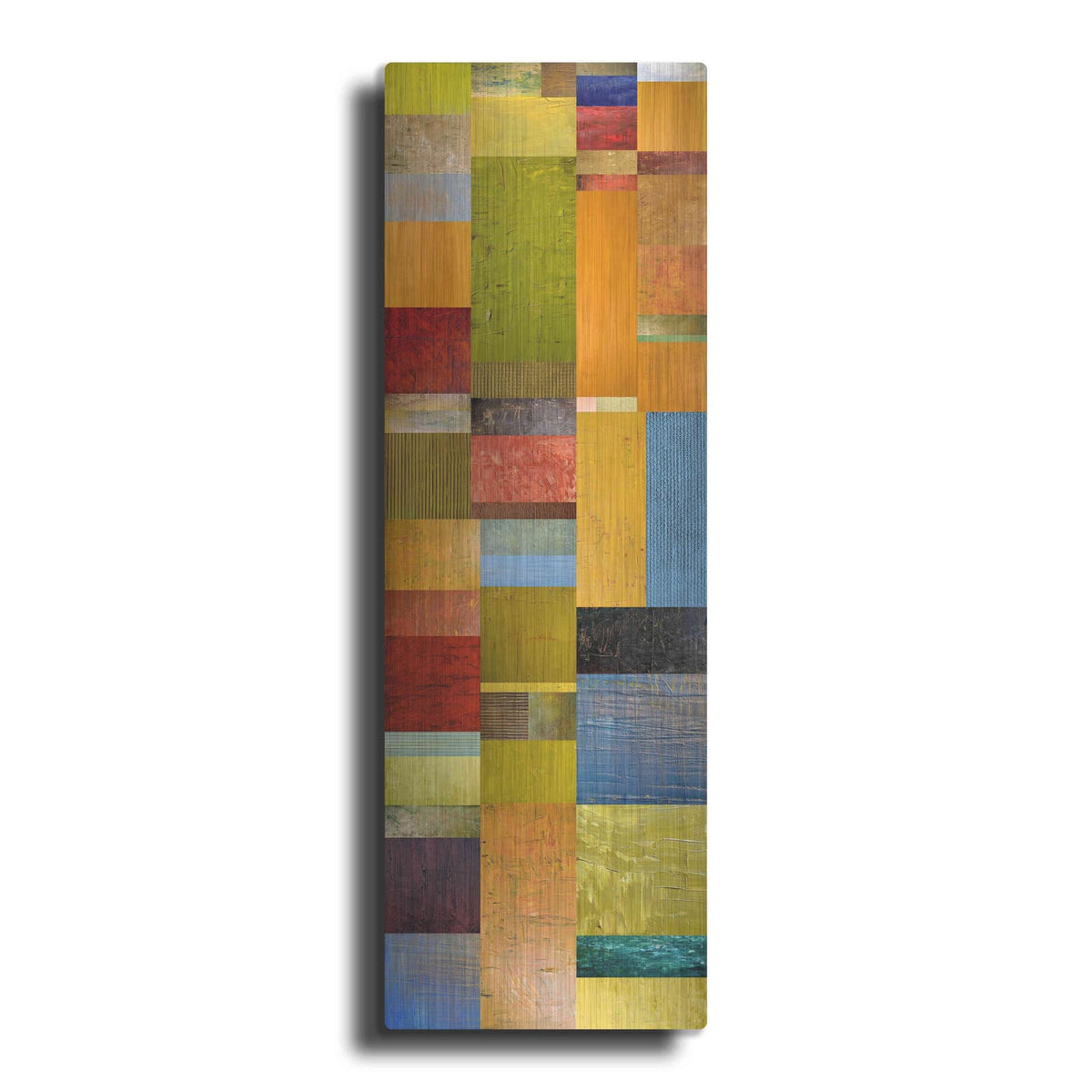 'Color Panels with Green Grass' by Michelle Calkins – Metal Wall Art