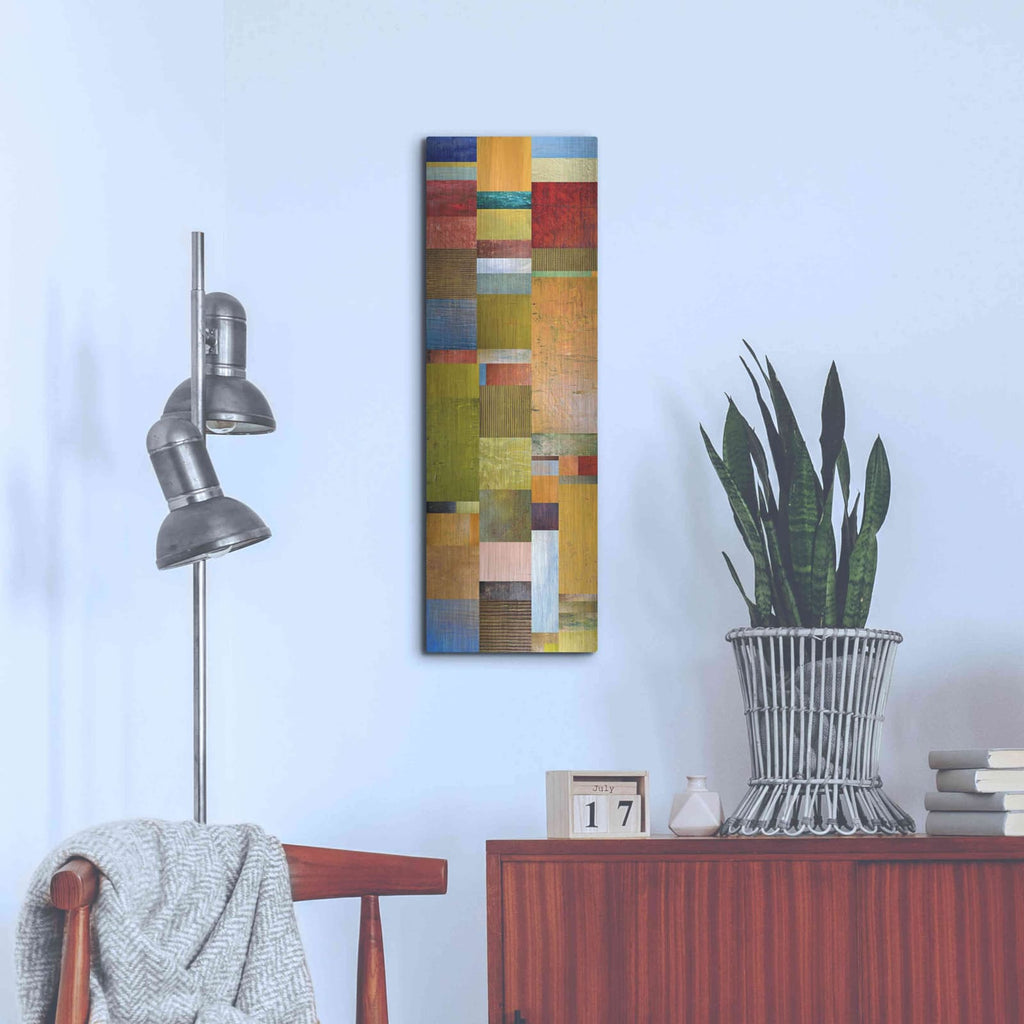 'Color Panels with Blue Sky' by Michelle Calkins – Metal Wall Art, 12x36 room view