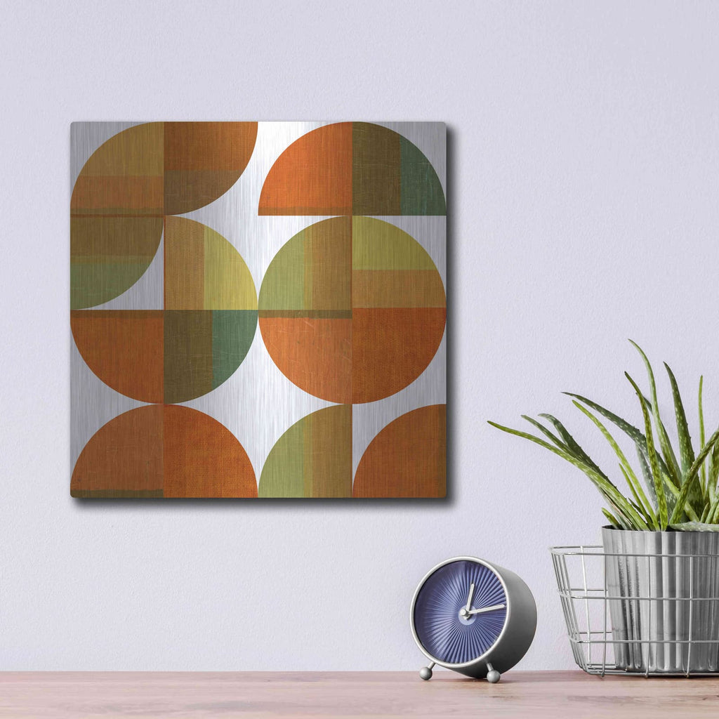 'Four Suns Quartered' by Michelle Calkins – Metal Wall Art, 12x12 room view
