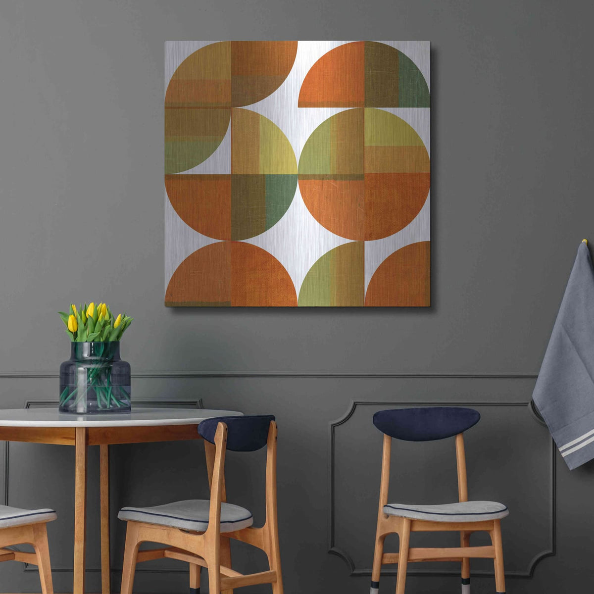 'Four Suns Quartered' by Michelle Calkins – Metal Wall Art, 36x36 room view