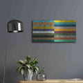 'Wooden Abstract VIII' by Michelle Calkins – Metal Wall Art, 24x12 room view