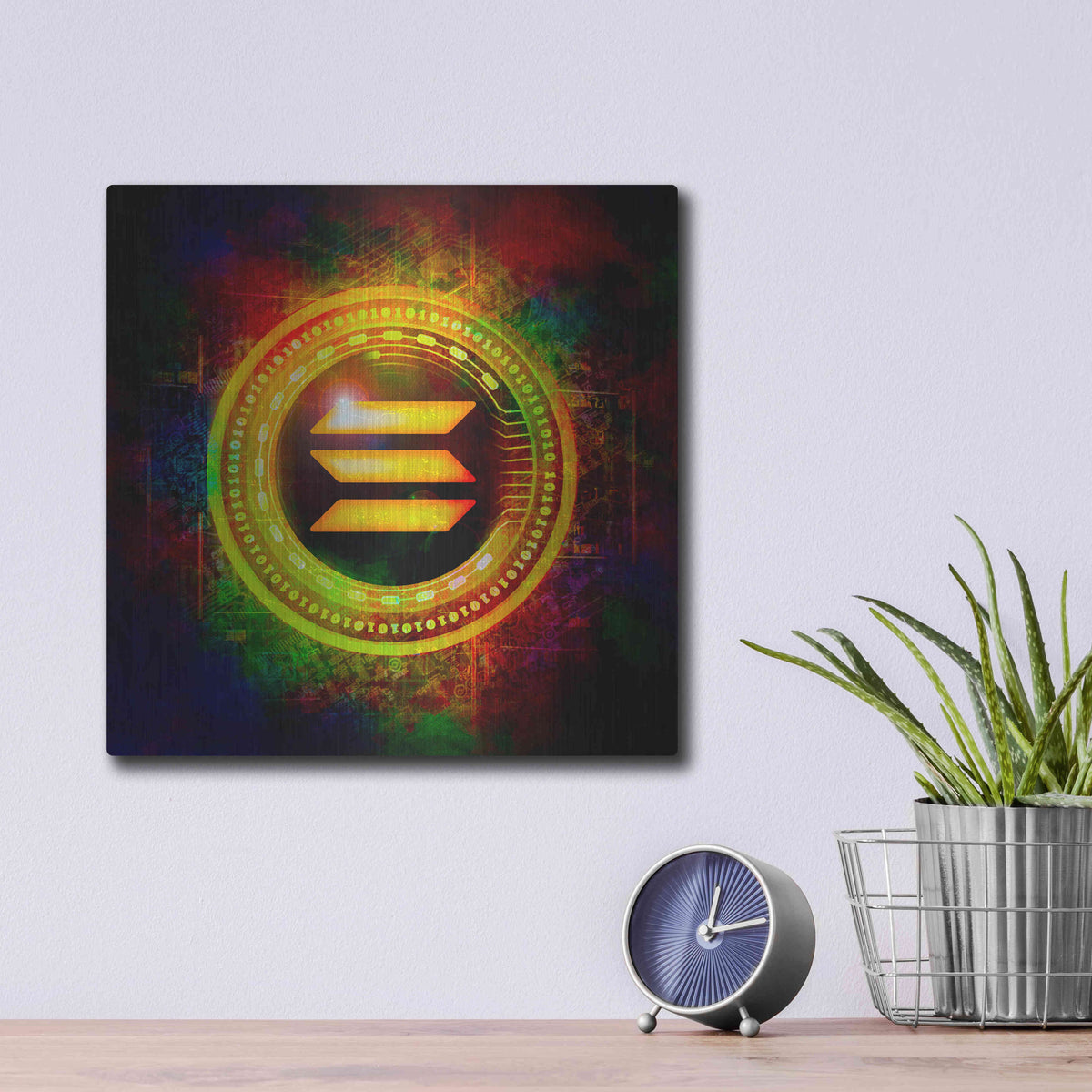 Luxe Metal Art 'Solana Better Than Gold' by Epic Portfolio Metal Wall Art,12x12
