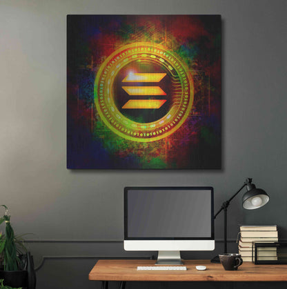 Luxe Metal Art 'Solana Better Than Gold' by Epic Portfolio Metal Wall Art,36x36