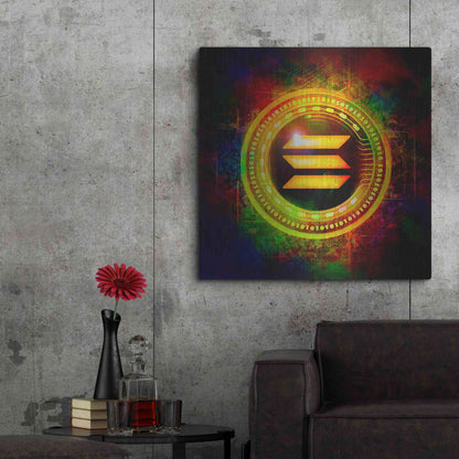 Luxe Metal Art 'Solana Better Than Gold' by Epic Portfolio Metal Wall Art,36x36