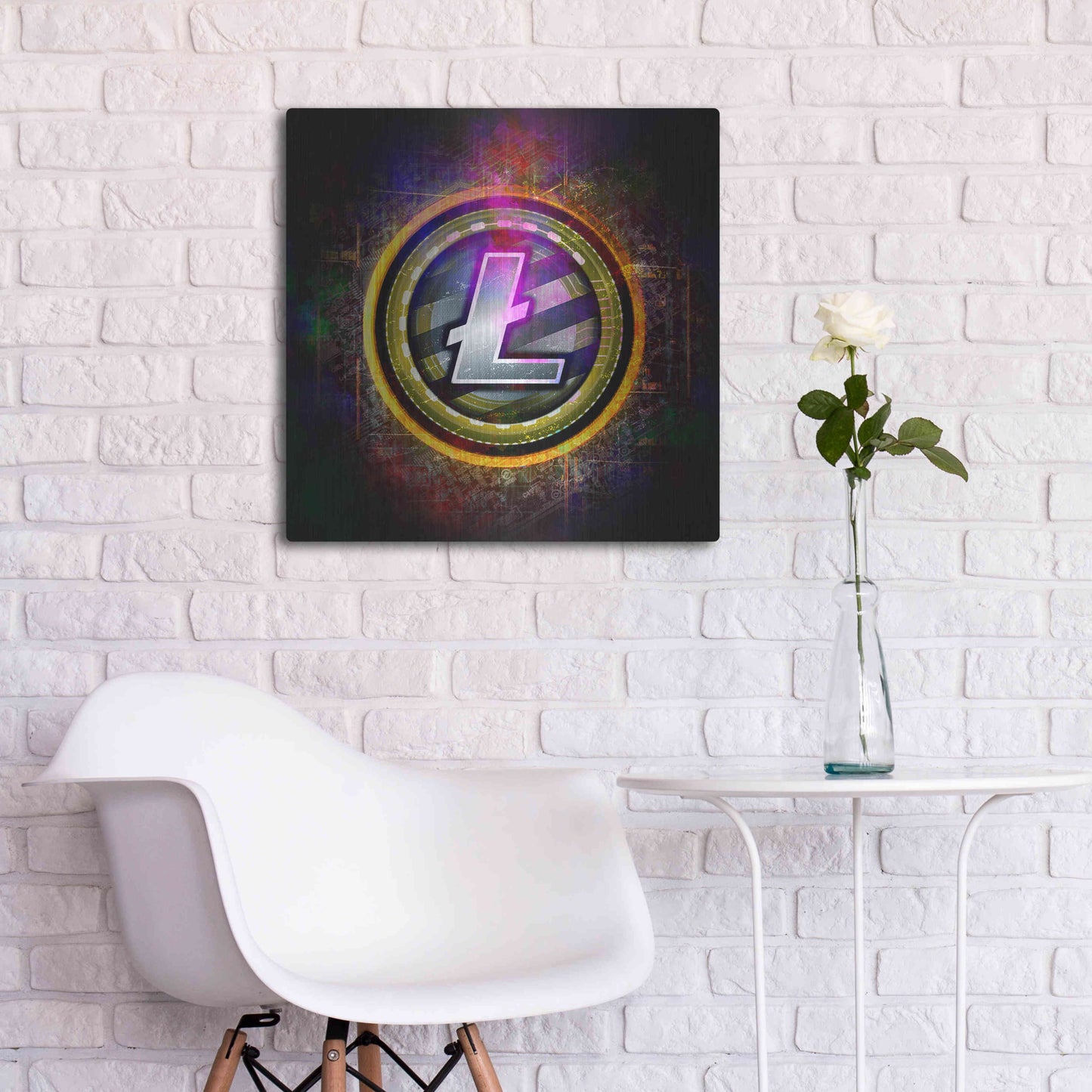 Luxe Metal Art 'Litecoin Better Than Gold' by Epic Portfolio Metal Wall Art,24x24