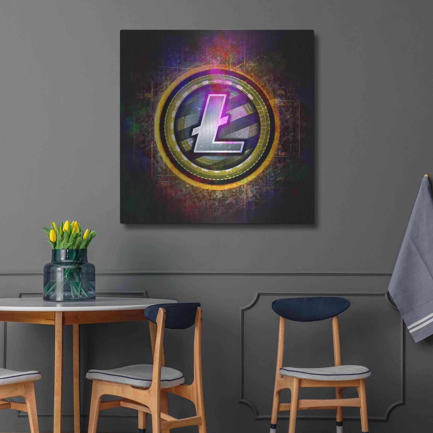 Luxe Metal Art 'Litecoin Better Than Gold' by Epic Portfolio Metal Wall Art,36x36