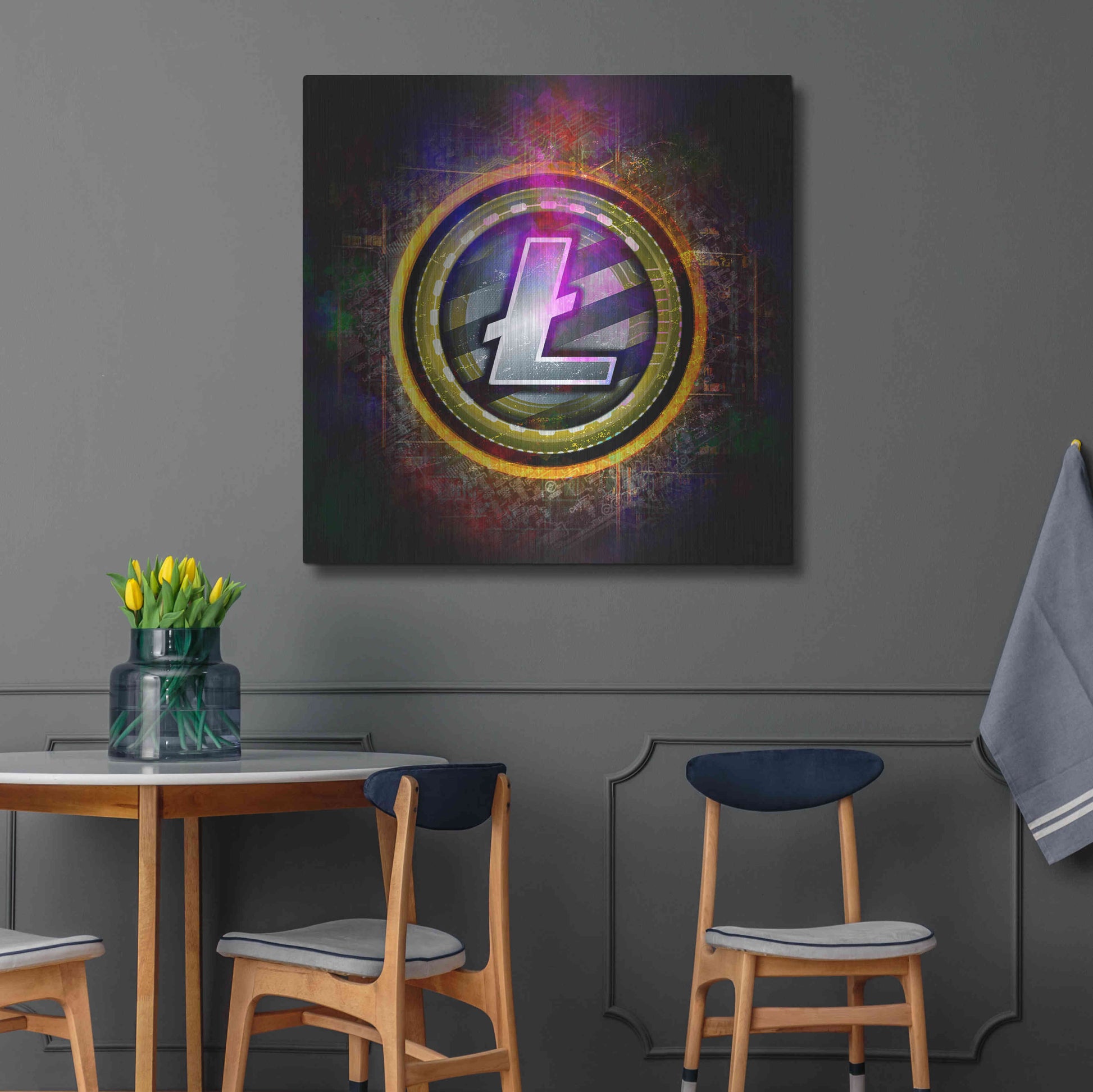 Luxe Metal Art 'Litecoin Better Than Gold' by Epic Portfolio Metal Wall Art,36x36