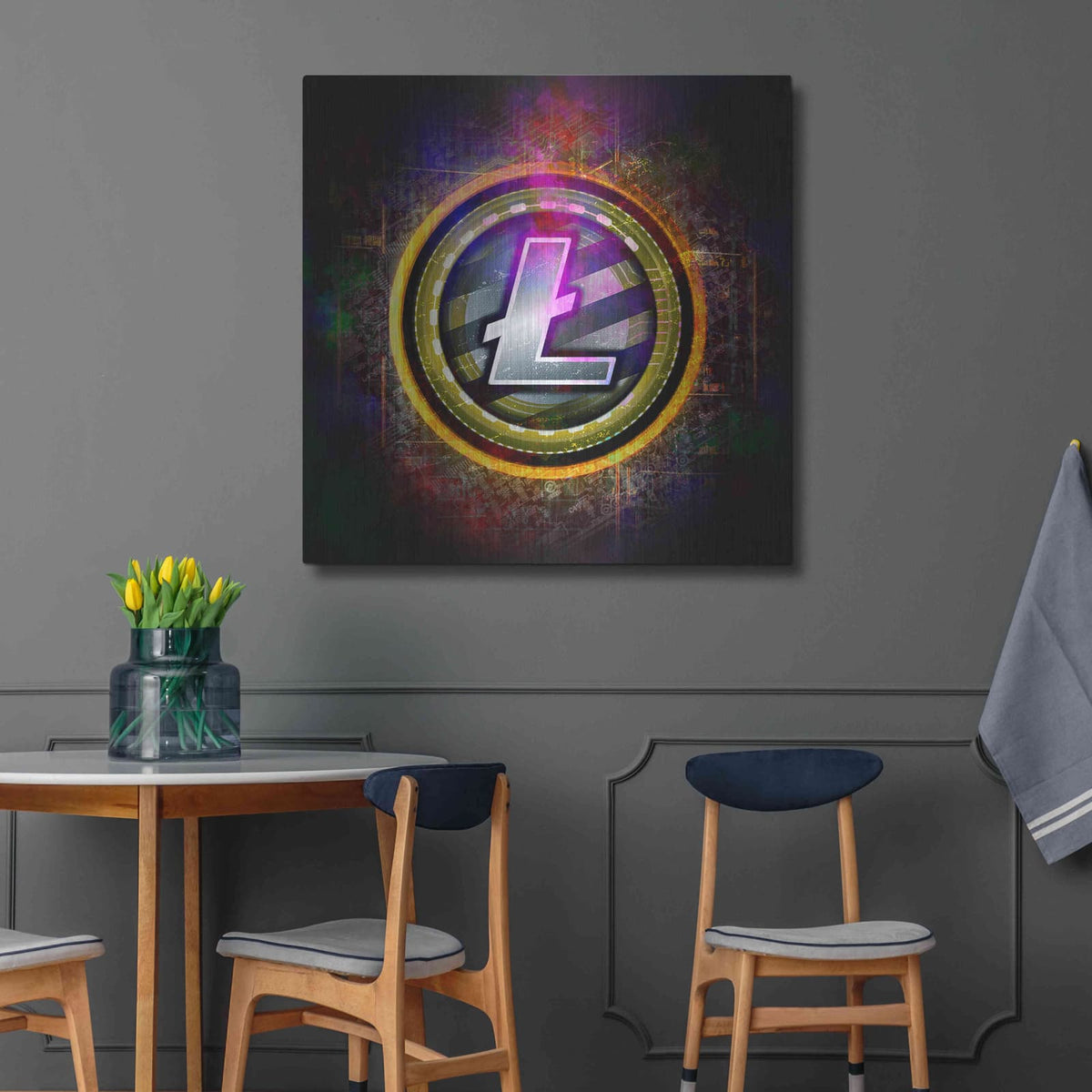 'Litecoin Better Than Gold' by Valentyn Artemenko – Metal Wall Art, 36x36 room view